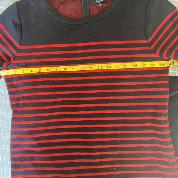 Madewell Mariner Stripe Midi Dress Nautical Sweater Navy Red wool - Picture 8 of 10